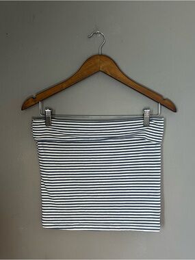 American Eagle Blue White Striped Tube Top Medium Stretch Bandeau